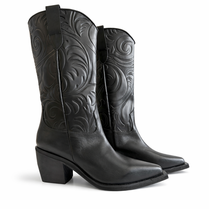 Texanas Negras Largas de Cuero Mujer  Dakota