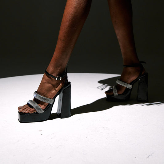 Sandalias de Fiesta Brillantes Mujer Glow