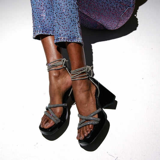 Sandalias de Fiesta Negras Mujer Saint